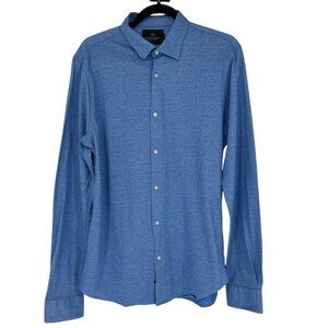 Scotch & Soda Slim Fit  Men's  Blue Polka Dots Button Down Cotton Shirt- Size L-